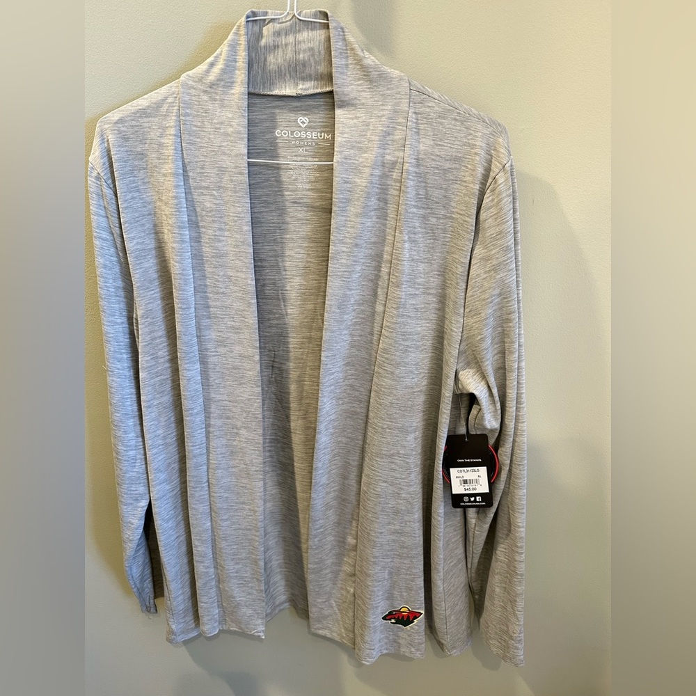 Colosseum Women's Open Cardigan - Heathered Gray MN Wild